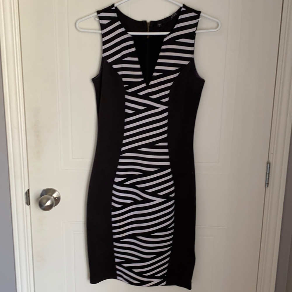 GUESS - black and white dress